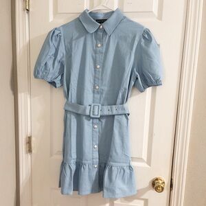 Blue Blush Chambray Mini Dress NWOT